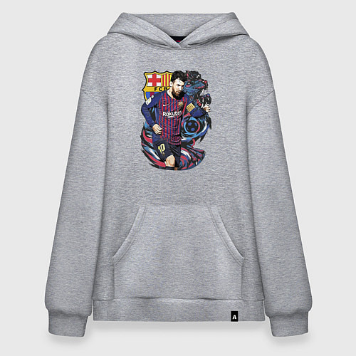 Худи оверсайз Лионель Месси - сборная Аргентины / Меланж – фото 1