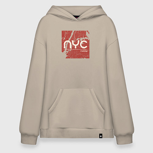 Худи оверсайз Нью-Йорк зависимость / Миндальный – фото 1