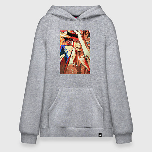 Худи оверсайз Ван-Пис Луффи Монки арт / Меланж – фото 1