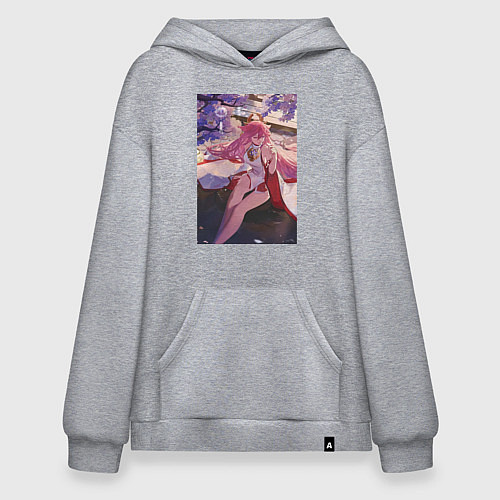 Худи оверсайз Геншин Яэ Мико Гудзи / Меланж – фото 1