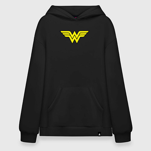 Худи оверсайз Wonder woman logo / Черный – фото 1