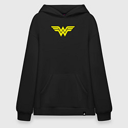 Толстовка-худи оверсайз Wonder woman logo, цвет: черный