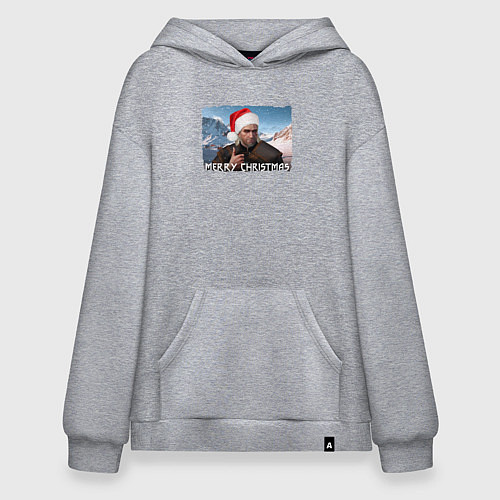 Худи оверсайз The Witcher - Merry Christmas / Меланж – фото 1