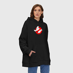 Толстовка-худи оверсайз Ghostbusters logo, цвет: черный — фото 2
