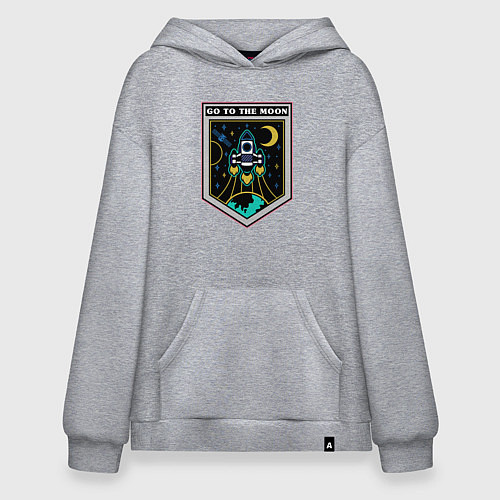 Худи оверсайз Отправиться на луну / Меланж – фото 1