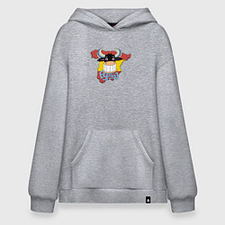Толстовка-худи оверсайз Испания бык, цвет: меланж