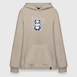 Худи оверсайз Панда с бамбуком