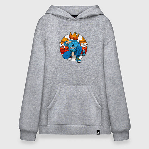Худи оверсайз Rap - Concrete battle / Меланж – фото 1