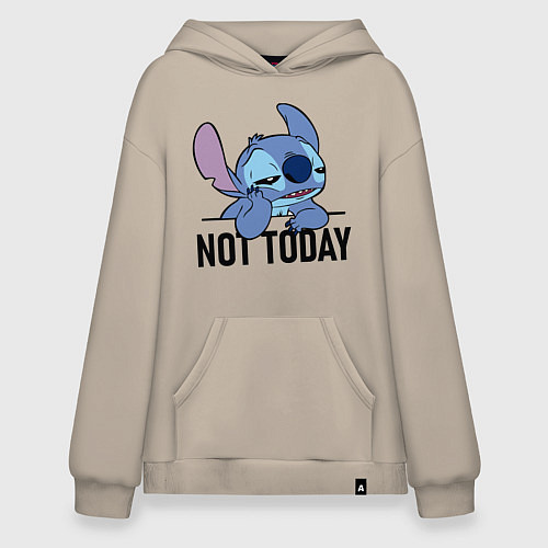 Худи оверсайз Не сегодня Стич / Миндальный – фото 1