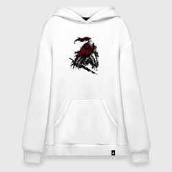 Толстовка-худи оверсайз Боевой элитный рыцарь, цвет: белый