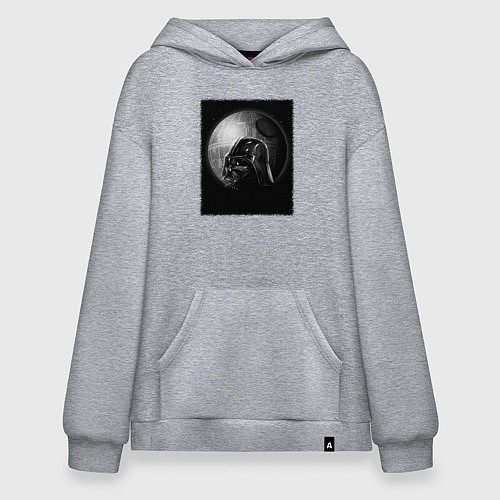Худи оверсайз Дарт Вейдер звезда смерти / Меланж – фото 1