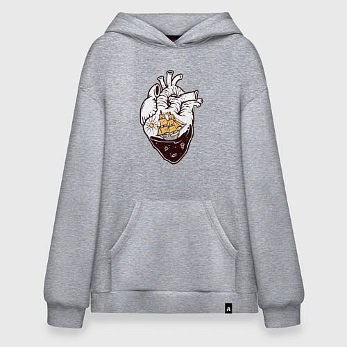 Худи оверсайз Сердце корабля / Меланж – фото 1