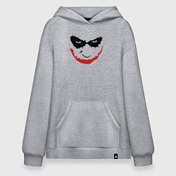 Толстовка-худи оверсайз Хит Леджер лицо джокера, цвет: меланж