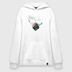 Толстовка-худи оверсайз Рубик в воде, цвет: белый