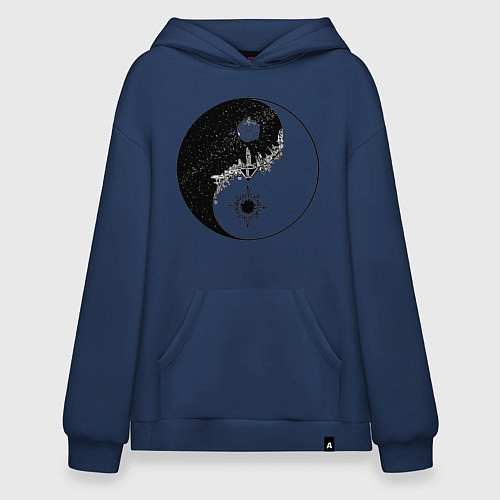 Худи оверсайз ЯнЫн / Тёмно-синий – фото 1