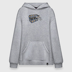 Толстовка-худи оверсайз Космический сундук, цвет: меланж