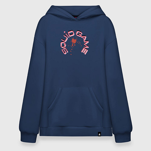 Худи оверсайз Squid game blood / Тёмно-синий – фото 1