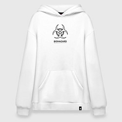 Худи оверсайз Biohazard черно белый