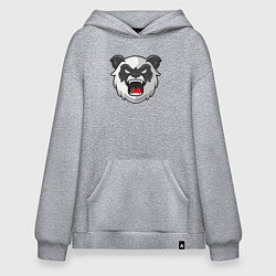 Толстовка-худи оверсайз Angry panda, цвет: меланж