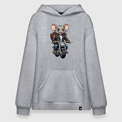 Толстовка-худи оверсайз Biker mice, цвет: меланж