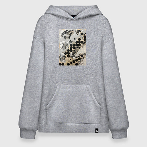 Худи оверсайз Графическая абстракция / Меланж – фото 1