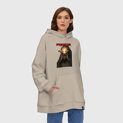 Толстовка-худи оверсайз Predator scream, цвет: миндальный — фото 2