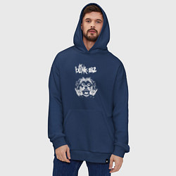 Толстовка-худи оверсайз Blink 182 rock dog, цвет: тёмно-синий — фото 2