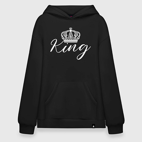 Худи оверсайз The King with the Crown - couple t-shirts / Черный – фото 1