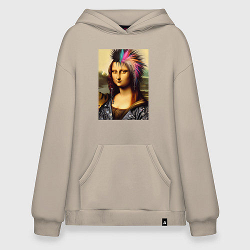 Худи оверсайз Mona Lisa - punks not dead / Миндальный – фото 1
