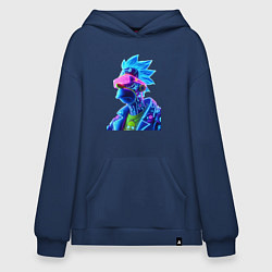 Толстовка-худи оверсайз Cyberpunks not dead - Homer Simpson, цвет: тёмно-синий