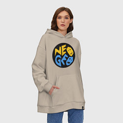Толстовка-худи оверсайз Neo geo logo, цвет: миндальный — фото 2