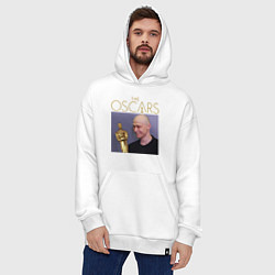 Толстовка-худи оверсайз Оскар Юры - мем, цвет: белый — фото 2