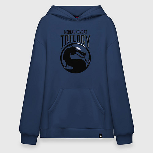 Худи оверсайз Mortal kombat trilogy / Тёмно-синий – фото 1