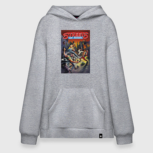 Худи оверсайз Обнаженный кулак - улицы ярости / Меланж – фото 1