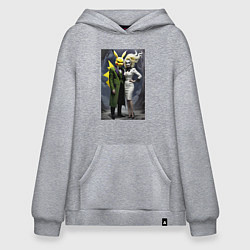 Толстовка-худи оверсайз Ведьма жена Пикачу - нейроарт фантазия, цвет: меланж