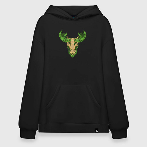 Худи оверсайз Nature deer / Черный – фото 1