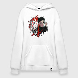 Толстовка-худи оверсайз Дандадан: Окарун, цвет: белый