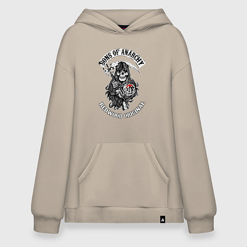 Худи оверсайз Сыны анархии - logo / Миндальный – фото 1