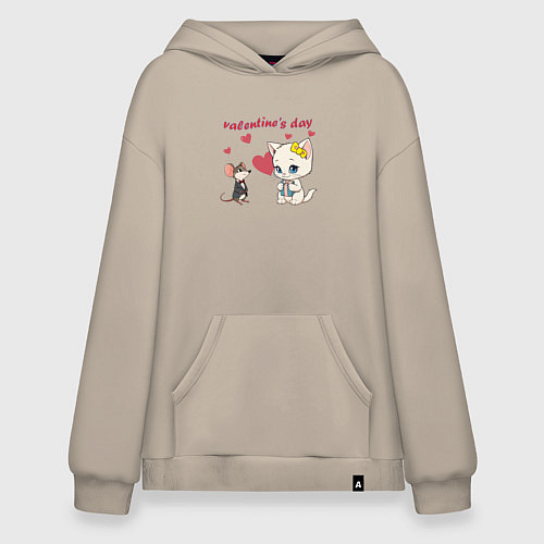 Худи оверсайз День святого Валентина / Миндальный – фото 1