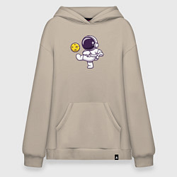 Толстовка-худи оверсайз Moon football, цвет: миндальный