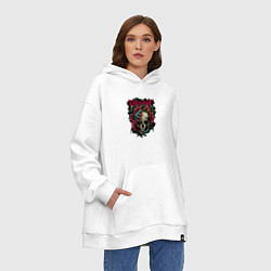 Толстовка-худи оверсайз Пуля для моего Валентина, цвет: белый — фото 2