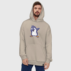 Толстовка-худи оверсайз Dab penguin, цвет: миндальный — фото 2