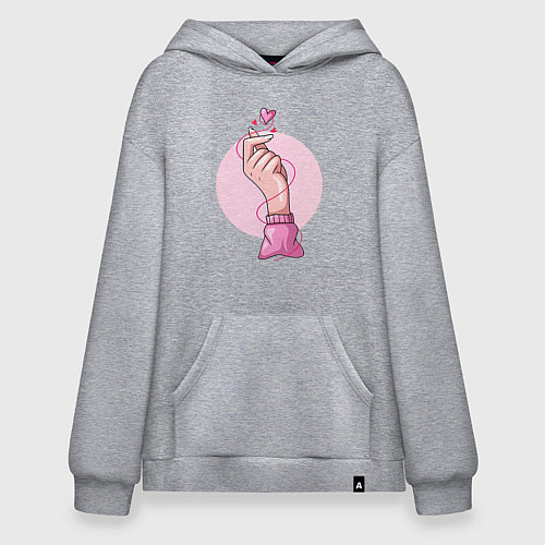 Худи оверсайз Сердечко / Меланж – фото 1