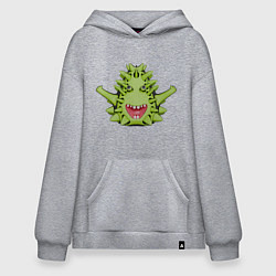 Худи оверсайз Cartoon monster with spikes green