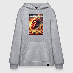 Толстовка-худи оверсайз Logo of the Rollings Stones, цвет: меланж