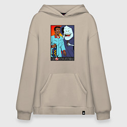 Толстовка-худи оверсайз Ghostbusters - Winston and the sandman, цвет: миндальный
