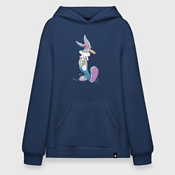 Толстовка-худи оверсайз Bugs Bunny in the sneakers, цвет: тёмно-синий