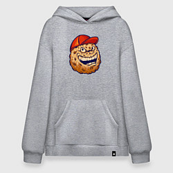 Толстовка-худи оверсайз Печенье в кепке, цвет: меланж
