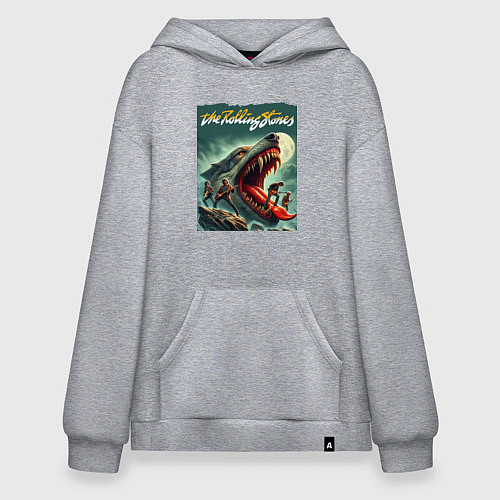 Худи оверсайз Rolling Stones - wolfs mouth / Меланж – фото 1