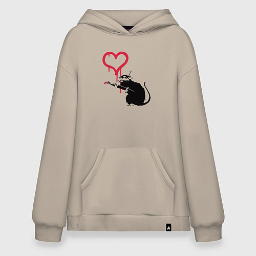 Худи оверсайз Rat heart / Миндальный – фото 1
